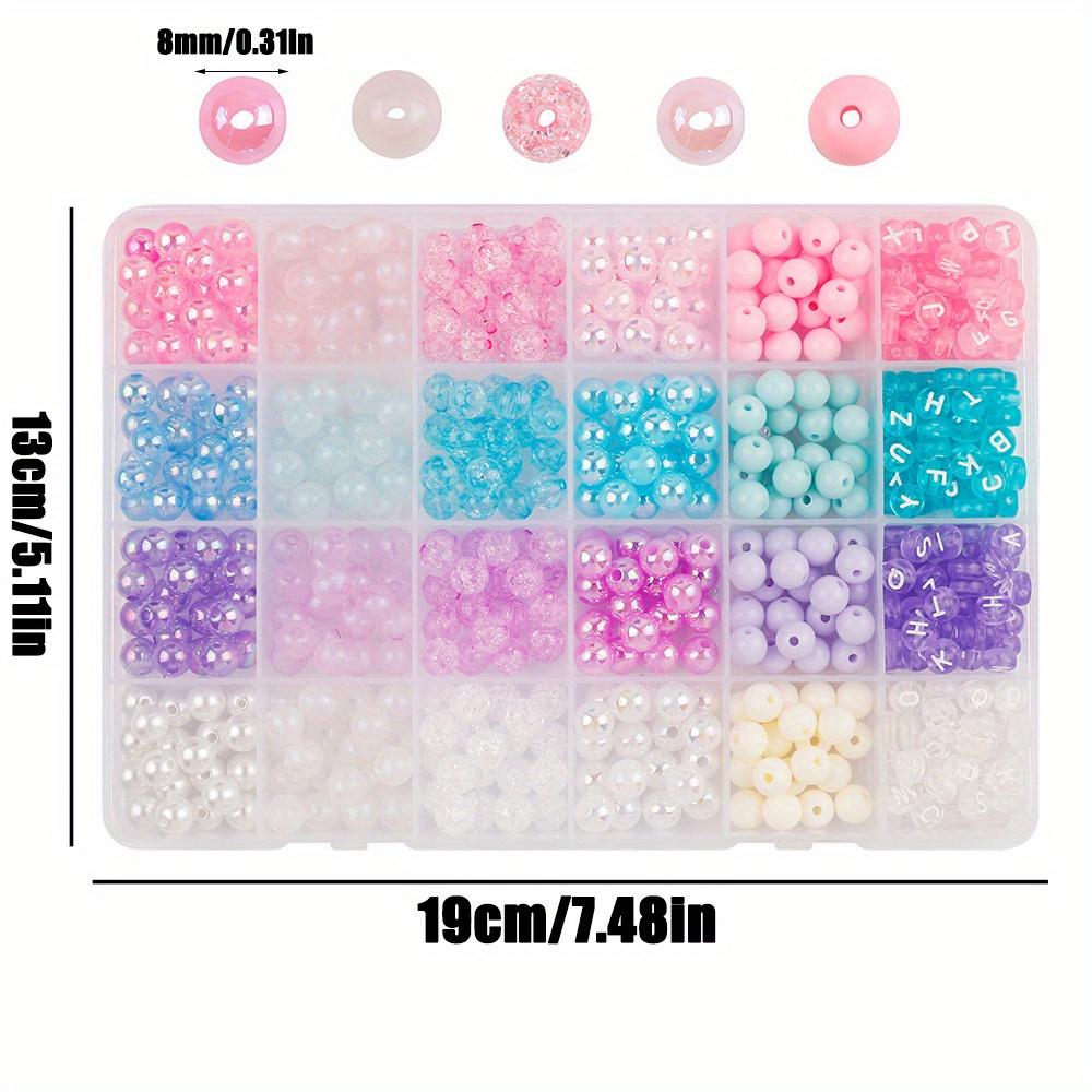 600pcs Acrylic Beads Bracelet Making Kit, Handmade DIY Jewellery Making Kit - Perfect Birthday Gift for Beaded Jewellery Lovers