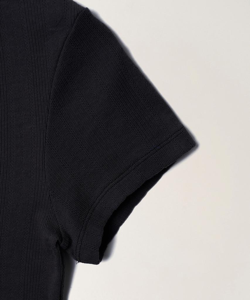 TTUDEMENT Eyelet Henley T-Shirt_Charcoal
