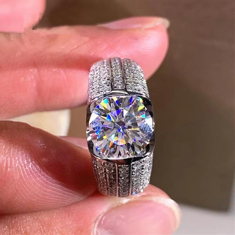Huajie Women's Bling Full PavedCubic Zirconia Rings Wedding Bride Party New Brilliant Ring  Trend Tide