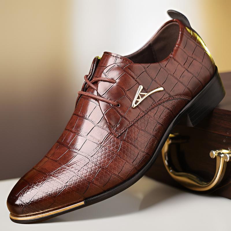 

New large size leather shoes men s leather shoes pointed youth versatile breathable Korean version business dress personalized men s shoes 48