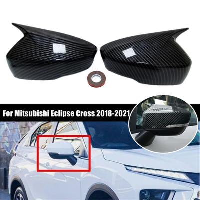 For Mitsubishi Eclipse Cross 2018 Car Rearview Side Mirror Cover Wing Cap Exterior Door Housing Shell Trim ABS