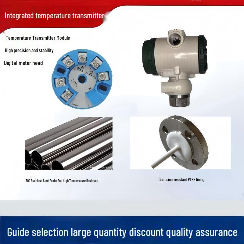 SBWZ-2460/440F Digital Display Anti-Corrosion PT100 PTFE Thermocouple Flange Temperature Transmitter