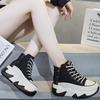 Women's Shoes Platform-soled High-top Dad Shoes 2025 New Spring and Autumn Platform-soled Versatile Little White Shoes Heightening British Martin Boot