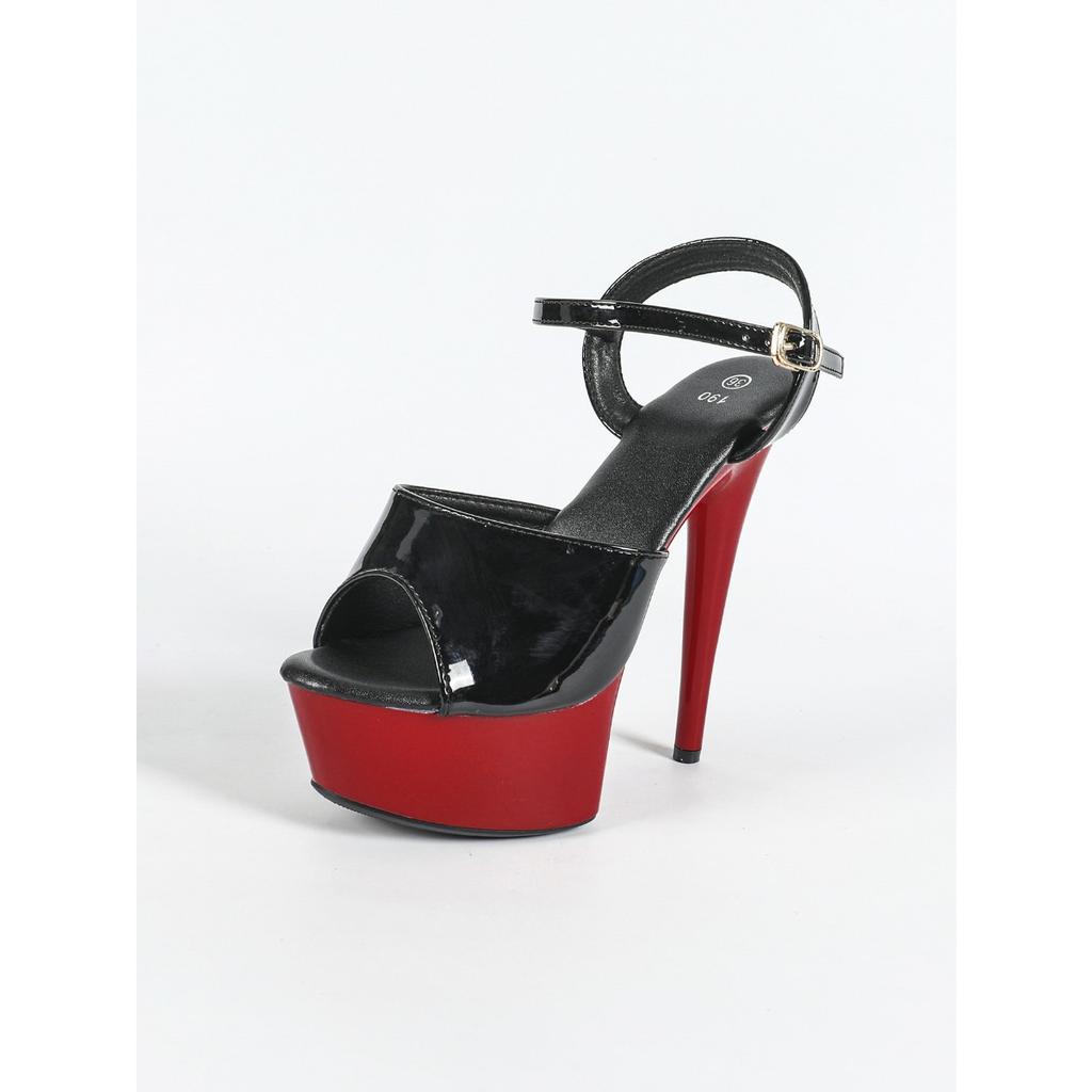 Women's Sexy Platform Sandals Knotted Model High Heels Thin Heel Sexy Black Waterproof 15cm Heel LFD-8661-Q4