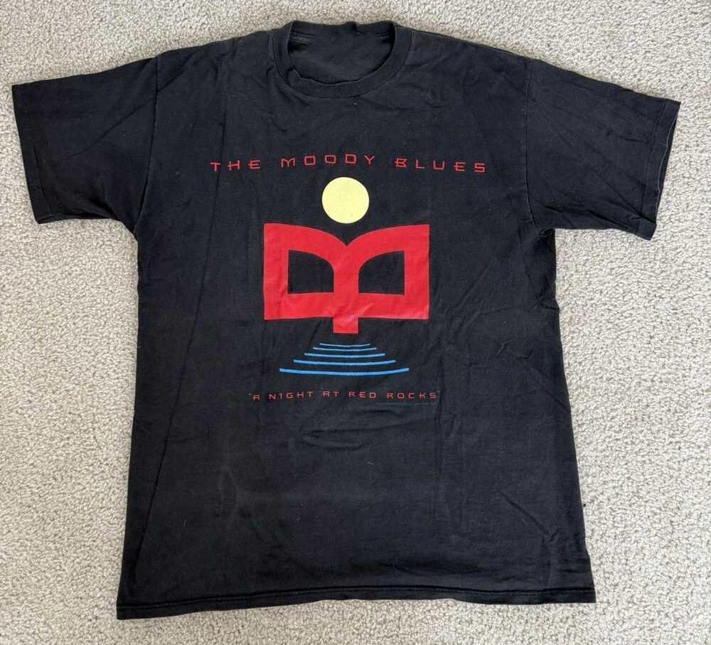 Vtg THE MOODY BLUES Band A Night At Red Rock Cotton Black All Size Shirt SE486 Unisex T-Shirt XXXL