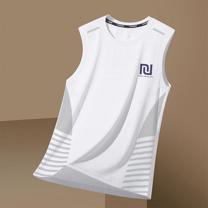Gilet Sportivo da Uomo Estivo Asciugatura Rapida Traspirante Base Shirt Allenamento Spalle Larghe Senza Maniche Maglietta Tecnica Traspirante Top