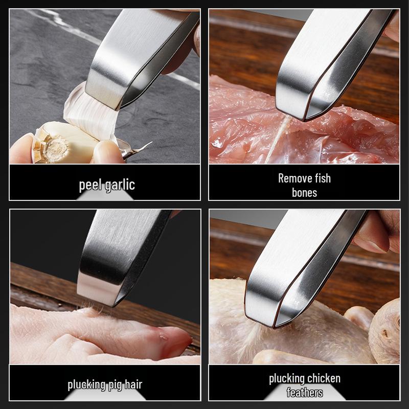 Stainless Steel Kitchen Tweezers for Removing Chicken Feathers, Fish Bones, and Duck Feathers