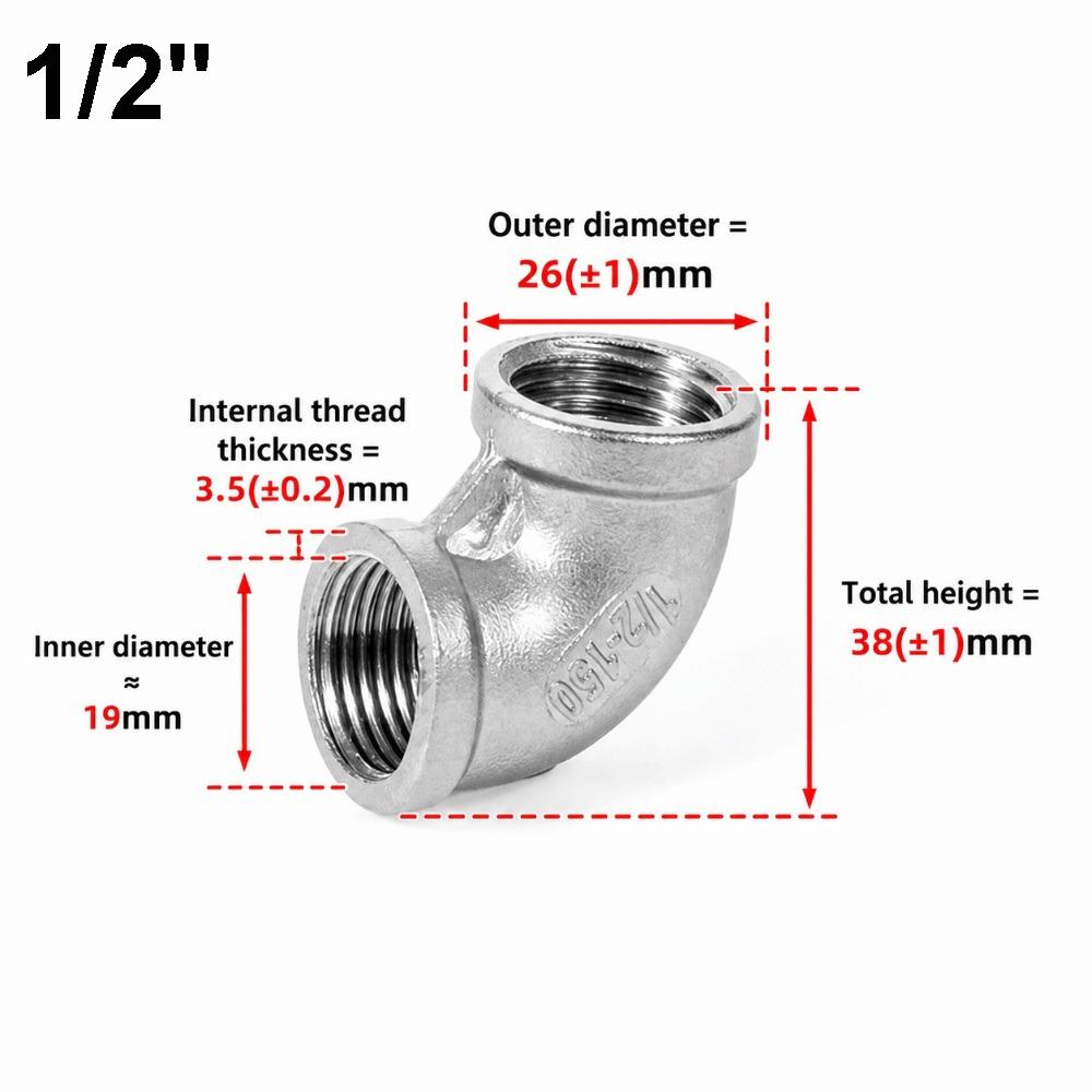 Durable 304 Stainless Steel Elbow Fittings 90 Degree BSPT Female Pipe Fittings 1/8" 1/4" 3/8" 1/2" 3/4" 1" NPT Fittings