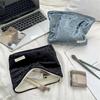 Trendy Velvet Cosmetic Bag Large Capacity Travel Suede Storage Bag Simple Women Girly  Portable Clutch Toiletry Bag Gifts
