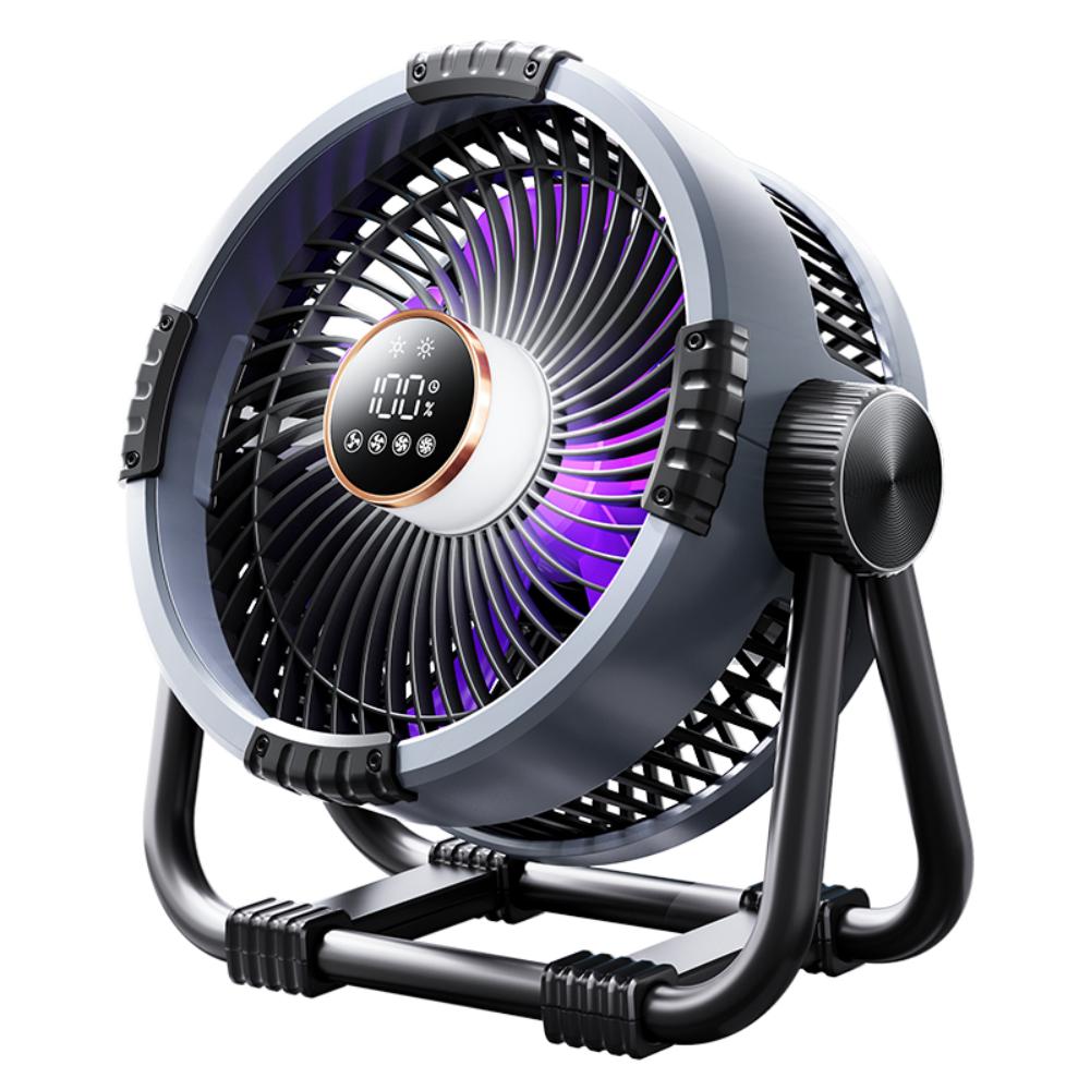 

Outdoor Fan Camping Fan Light 20000mAh Rechargeable Portable 4 Speeds Adjustment Wireless Tent Ceiling Fan Lantern With Hook Grey