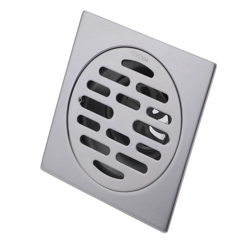 Bathroom Chrome Shower Drain Hair Strainer Floor Drain Stainless Steel Square Drain (Silver,Stainless Steel) серебряный
