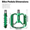 Corki Cycles Bicycle Extra Large Flat Mountain Bike Aluminum Alloy MTB Wide Platform Pedals Inch Green Pedals, Pedals, Pedals, 4-Inch - 9/16 -