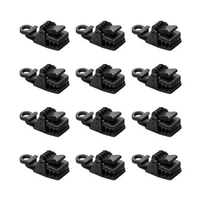 12PCS Tent Clamps Secure Windproofs Camping Clip with Hole Design Plastic Texture for Outdoor Shelter Accessories