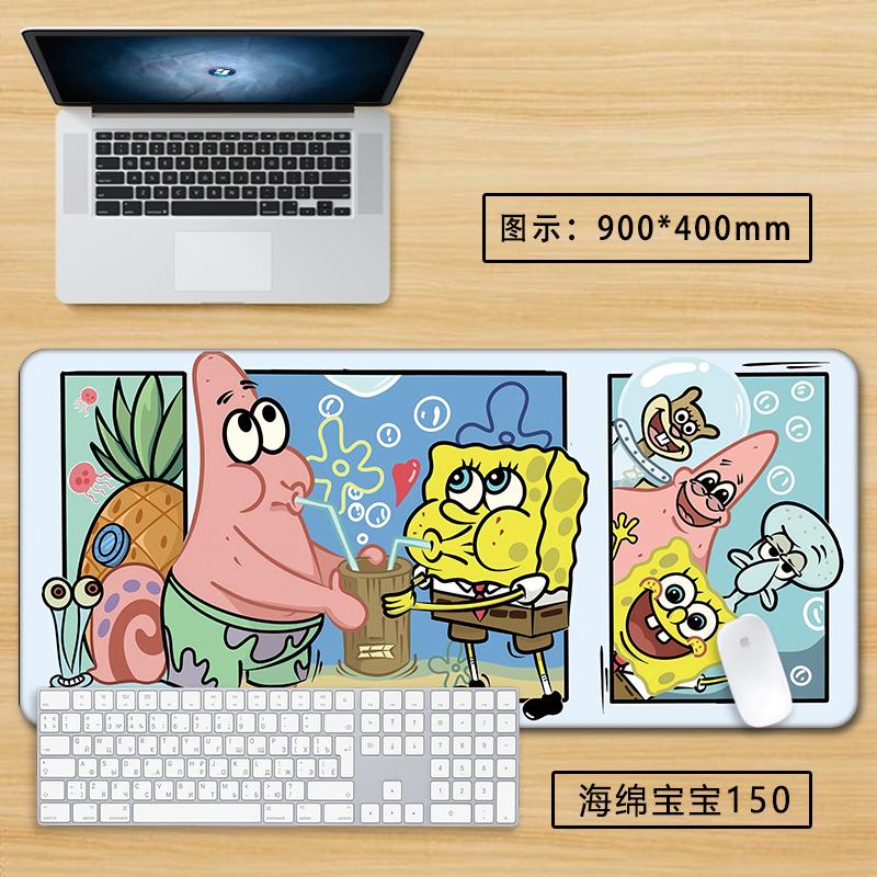 New SpongeBob SquarePants Mouse Pad Extra Large Anime Cute Patrick Star Computer Keyboard Office Desktop Pad Student Writing Pad