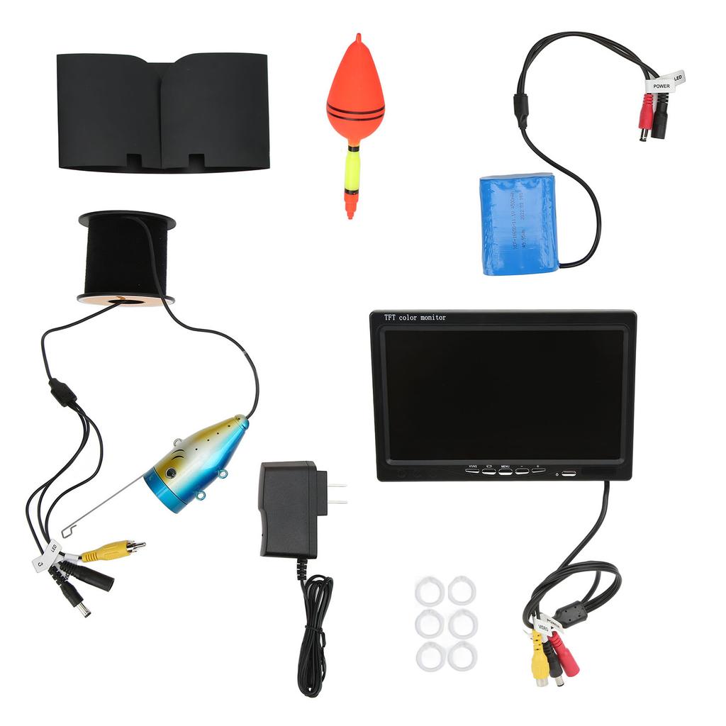 Underwater Fishing Camera 7 Inch HD Colorful IP68 Waterproof Video Fish Finder for Swimming Diving