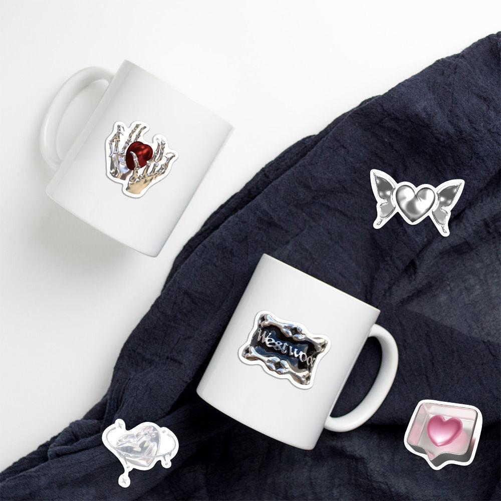 66 Ins Style Simple Silver Graffiti Stickers Suitcase Guitar Notebook DIY Waterproof Stickers Hot Stickers