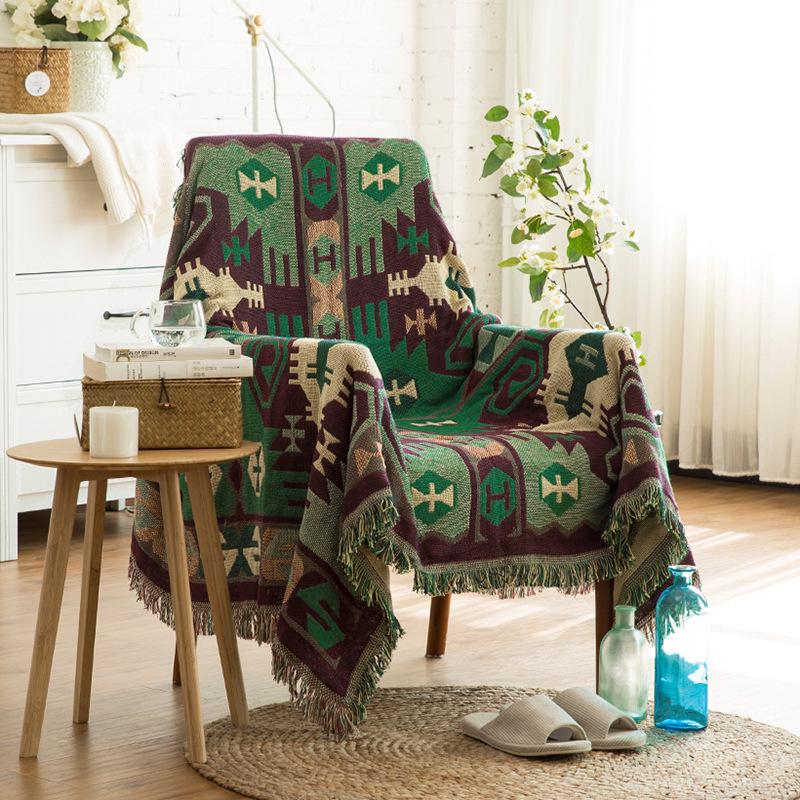 European Sun God Pattern Non-Slip Sofa Cover & Throw Blanket