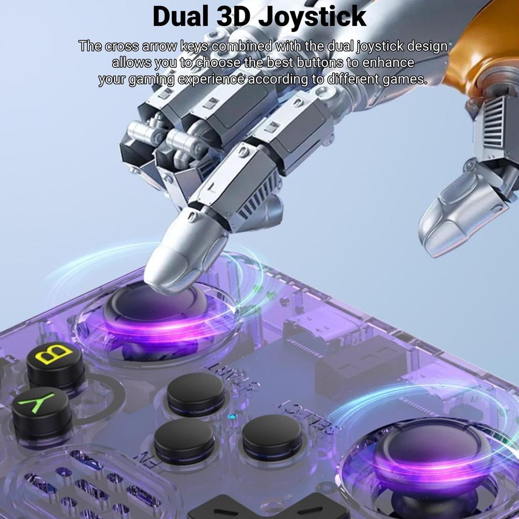 R36S Retro kapesní herní konzole s IPS 640x480 HD přenosnou kapesní videoherní konzolí pro Linux Bílý 3,5palcový displej, Systém, (64 GB)