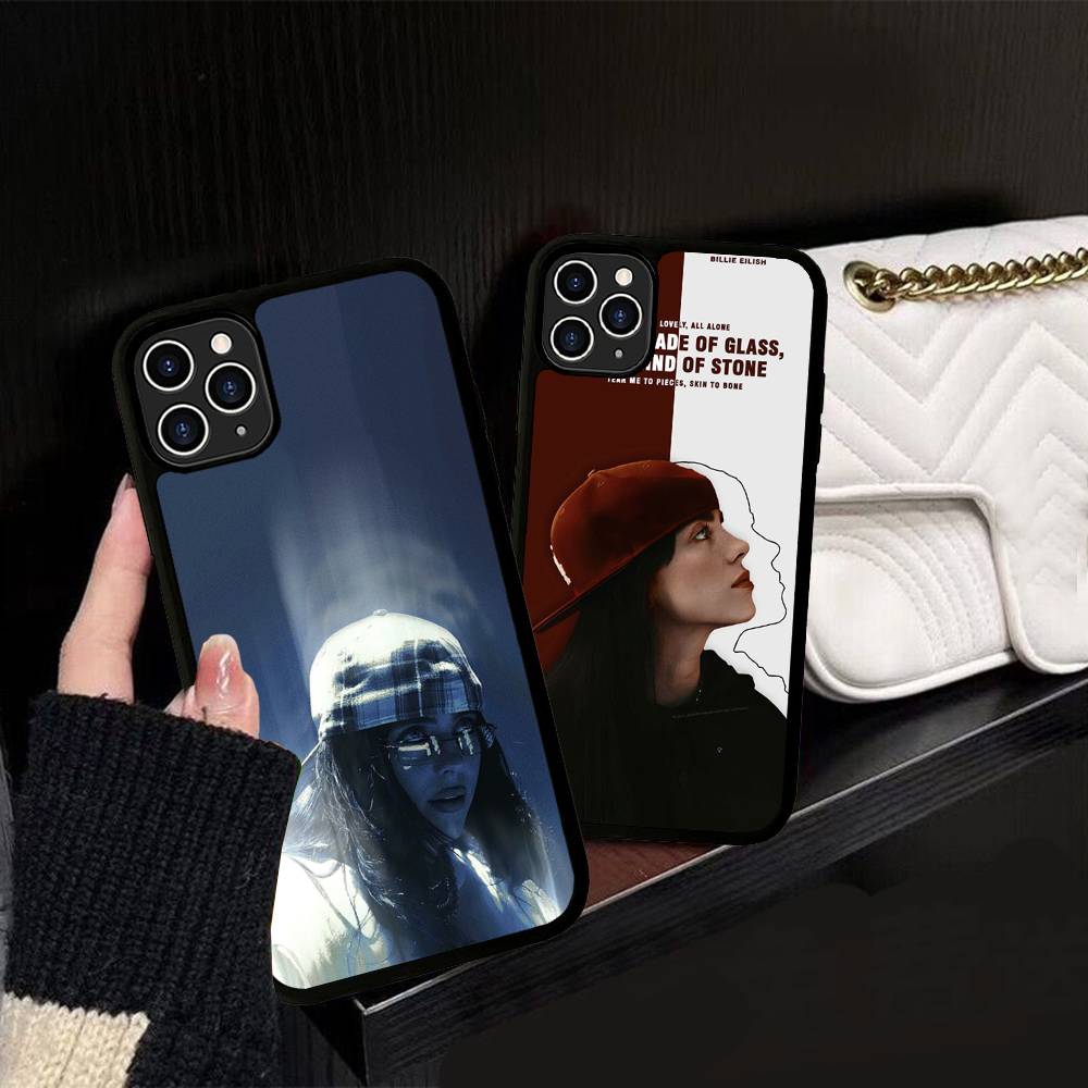B-Billie E-Eilishes PC+TPU Shockproof Protective Phone Case For iPhone17 14 15 16 Pro max 13 12 11 17 Air