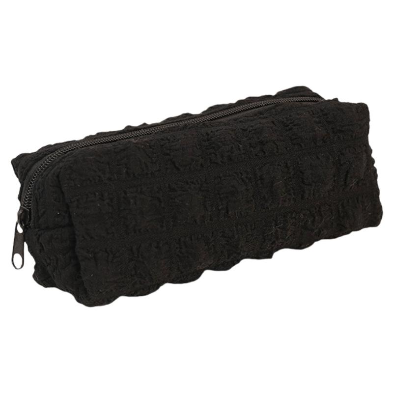Large Capacity Pencil Case Stationery Bag Pencil Pouch Lovely Puff Pencil Bag Stationery Bag for Students Girls чёрный