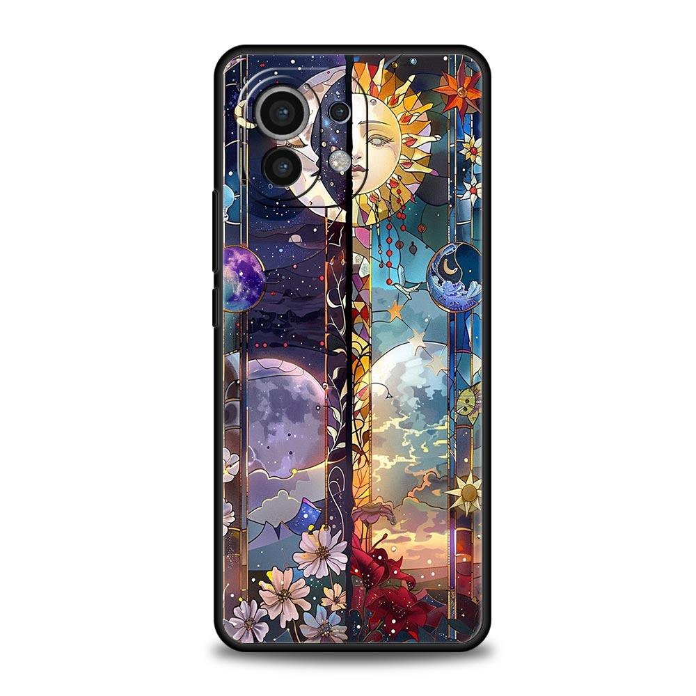 Beautiful Sun Moon Glass Phone Case Cover for Xiaomi Mi 17 15 14 13 12 11 Ultra 15T 14T 13T 12T 11T Pro Lite 5G Soft TPU Shell
