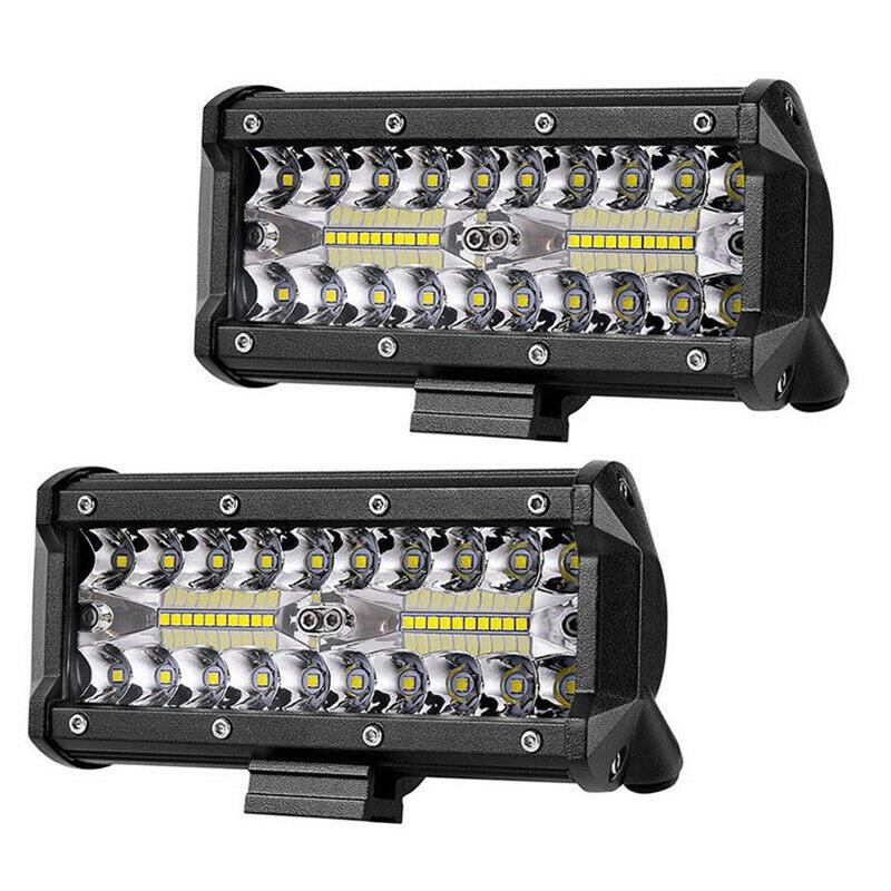 2/1Pcs 7'' LED Work Light Bar 400W/120W Spot Flood Beams Combo for Car Tractor Boat OffRoad Truck SUV ATV Car Repairing Lights
