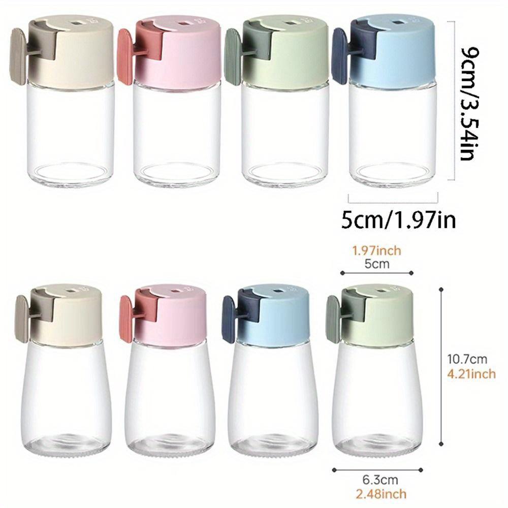 4pcs Press Type Measuring Seasoning Bottle Salt Tank 0.5g Transparent Precise Spice Dispenser Refillable Food Grade Salt Control Containers
