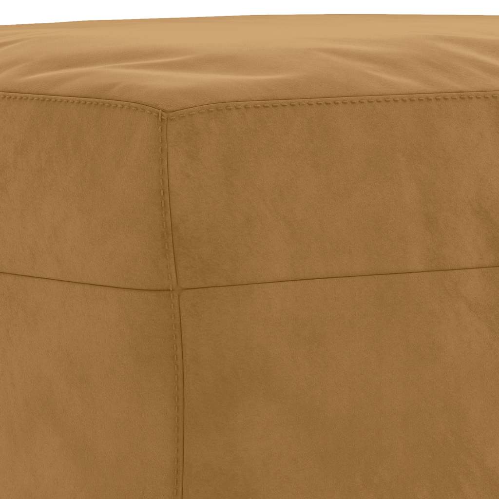 3 Piece Sofa Set with Cushions Brown Velvet
