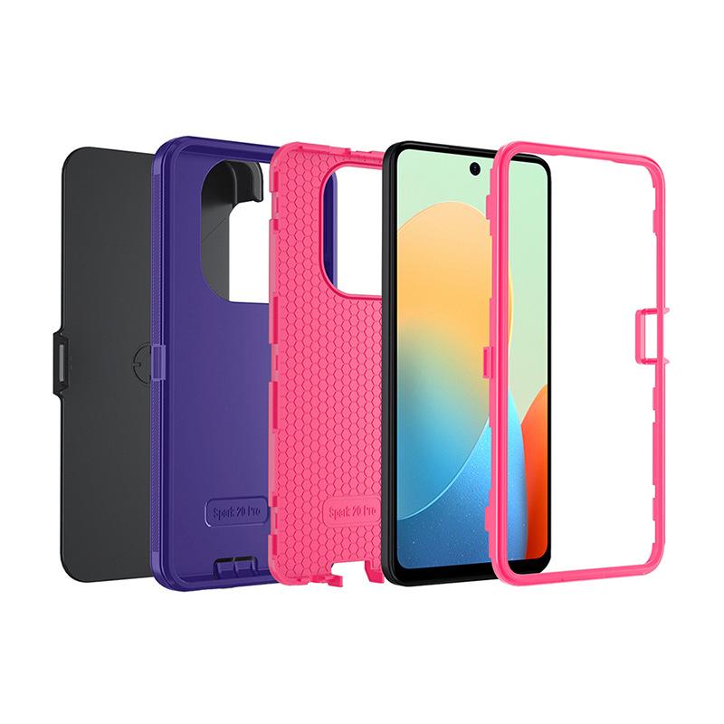 Tecno Spark 20 Pro Shockproof & Drop-Proof Case with Back Clip