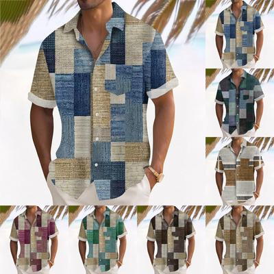 Hawaiian Shirt For Men, Men's Vintage Button Down Bowling Shirts Short Sleeve Summer Beach Shirt
