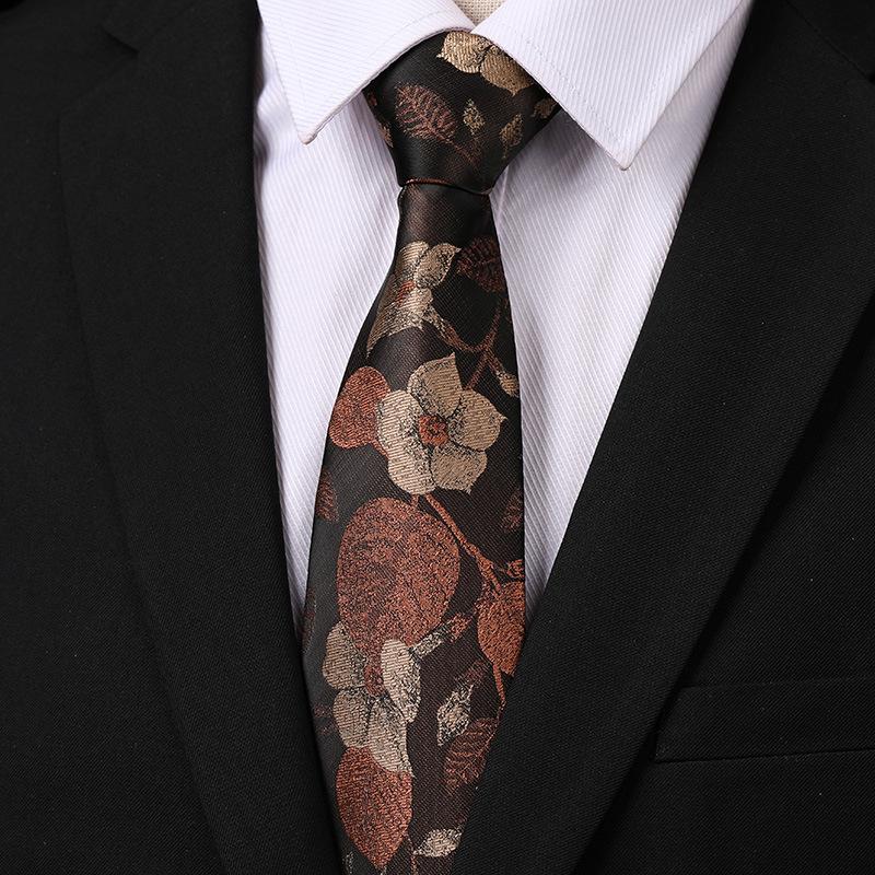 Fashion Versatile Casual Men And Women Retro Hong Kong Style Business Dress Groom Wedding Korean Version 8Cm Hand-Patterned Tie