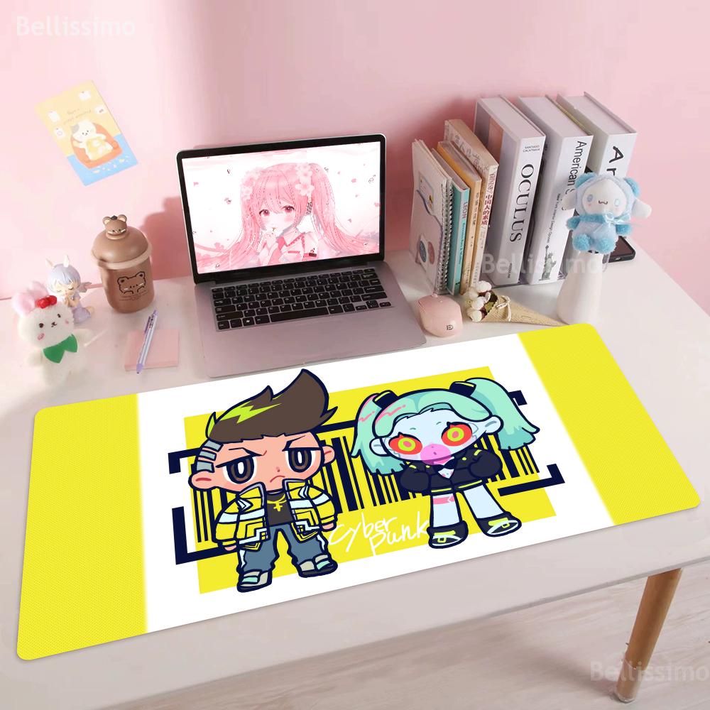 Ccyberpunk  Cute Cartoon Eedgerunners Mouse Pad Anime Keyboard Large Mousepad for Gaming Accessories Notebook Rubber Desk Mat