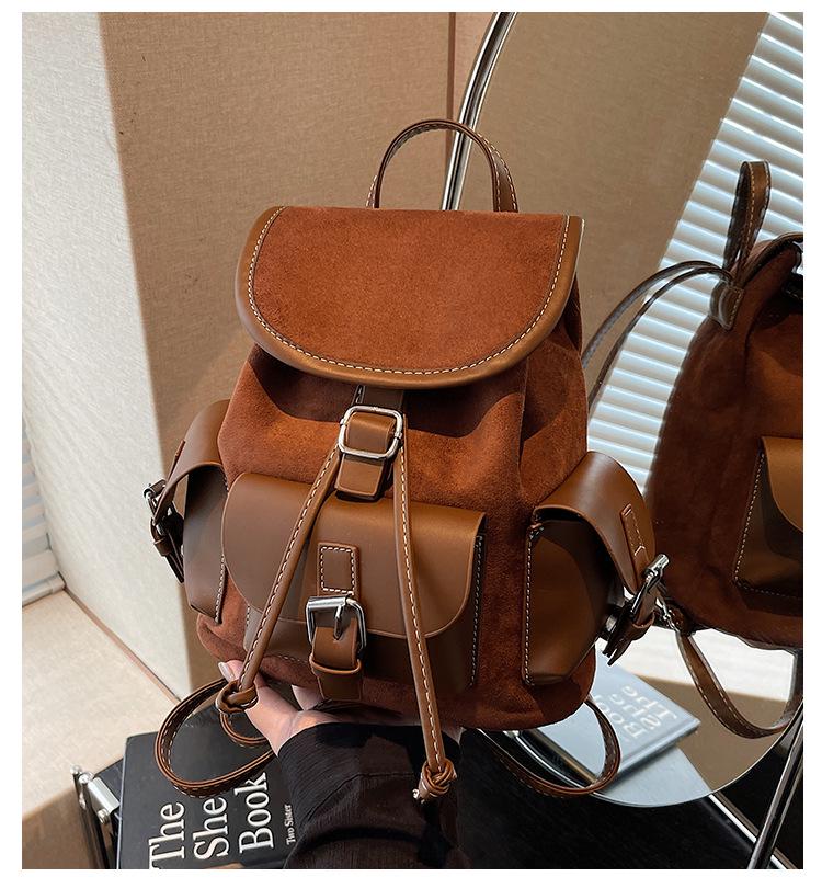 Vintage Suede Multi-Pocket Backpack 2025: Large Capacity, Versatile Autumn/Winter Fashion for Women