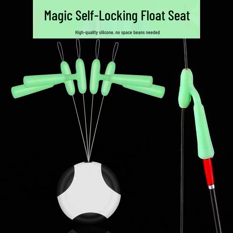 Asiento de flotador de pesca de silicona autoblocante anti-enredo para competiciones