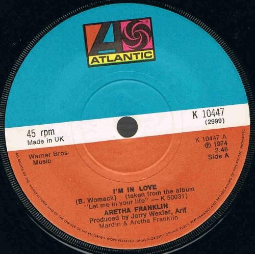 

7inch Record ARETHA FRANKLIN - I m In Love K10447 Atlantic 1974 UK Soul/Funk Used