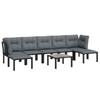 8 Piece Garden Lounge Set In Black and Grey Poly Rattan