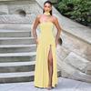 2025 European & American Diagonal Spliced Strapless Evening Gown - Sexy Ruched Long Dress for Women