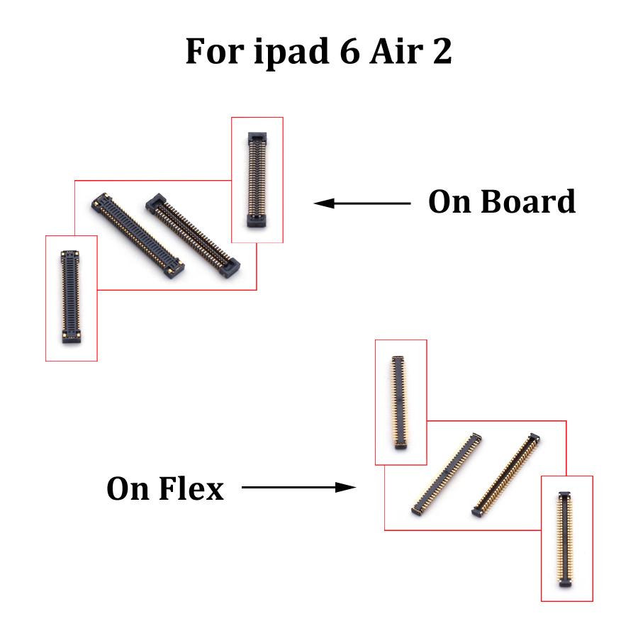 2PCS 60pin LCD FPC Connector For ipad 6 Air 2 LCD Display Screen On Board Flex Cable