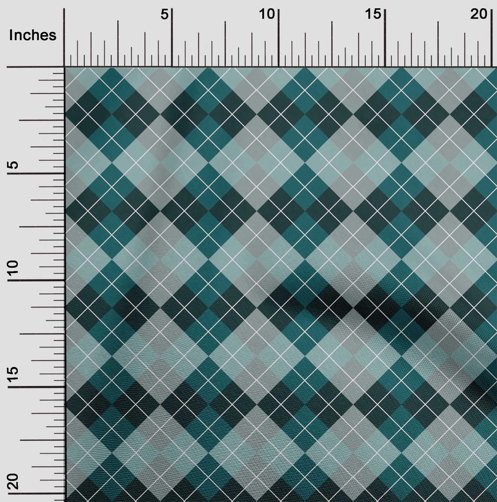 oneOone Cotton Flex Bright Red Fabric Argyle Check Dress Material Fabric Print Fabric By The Yard 40 Inches
