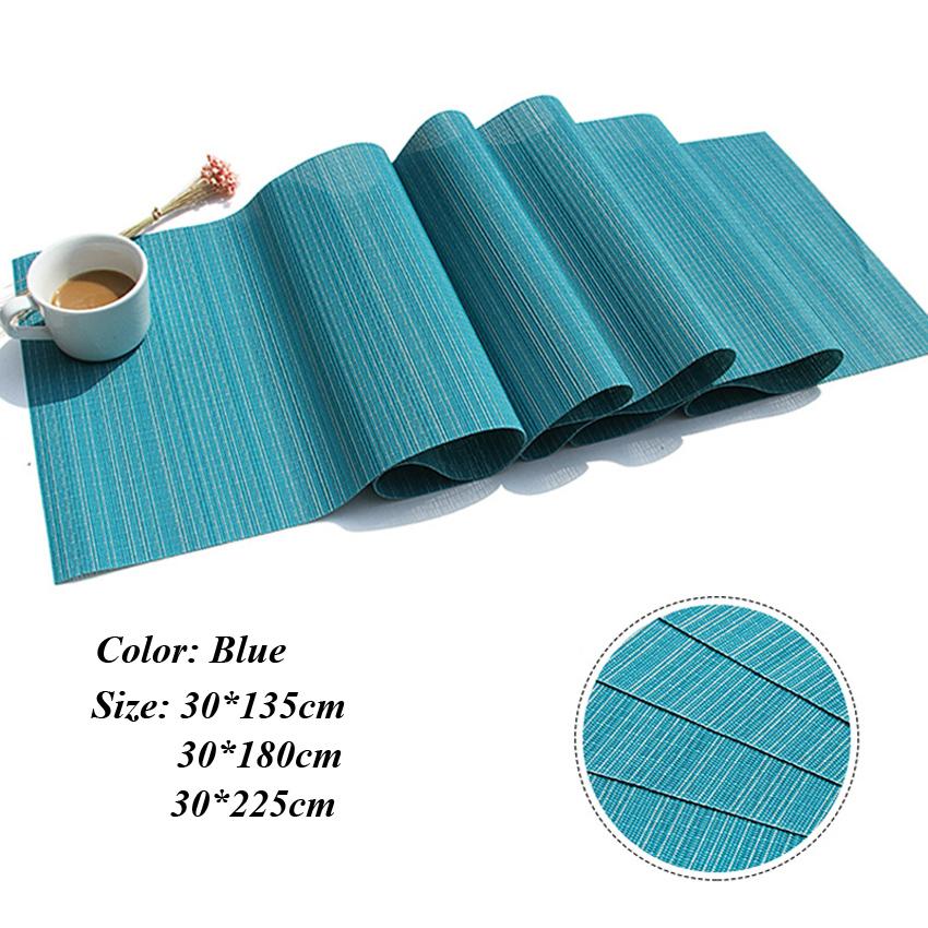PVC Waterproof Table Runner Weave Non-slip Pad Placemat for Home Kitchen Dining Table Mat Party Decororation camino de mesa