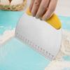 Dough Pastry Scraper with Measuring Scale Stainless Steel Dough Scraper Cutter Rubber Plastic Handle Kitchen Baking