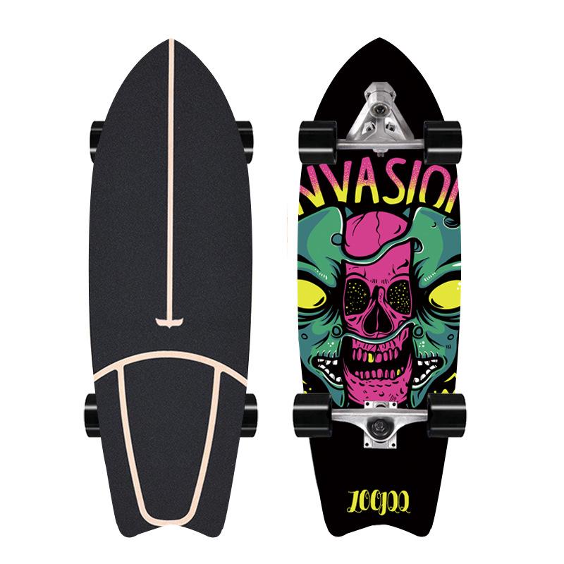 32 אינץ' סקייטבורד גלישה ללא דוושת זנב דוושת CX7 Bridge Brush Street למתחילים למתחילים לתרגול סקי גלישה