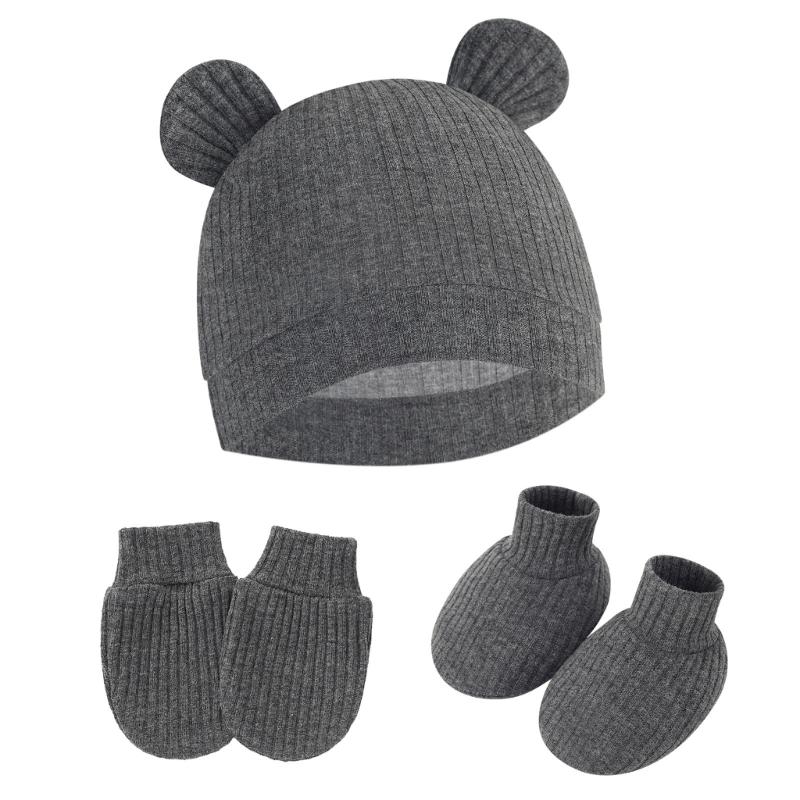 No Scratch Mittens Socks Nursery Hat Baby Mittens Cotton Gloves Hat Footwear Breathable Gloves for Boys Girls