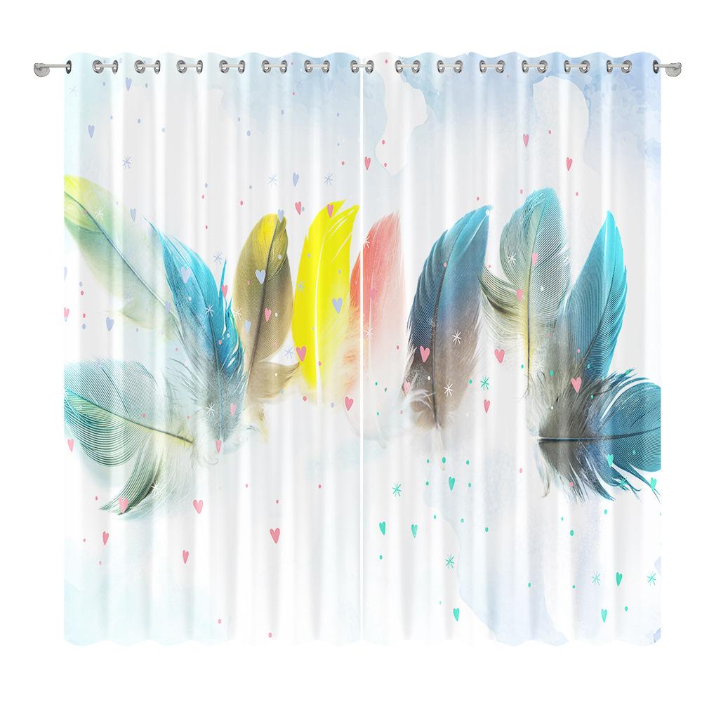 

Шторка-перо Спальня Гостиная Балкон Блэкаут Штора Офис Отель Изоляционная Штора W1.2m * H2.7m (2 pieces/set)