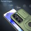 For Samsung Galaxy A55 5G Case Magnetic Kickstand TPU+PC Phone Cover with Slide Lens Lid