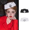 Ladies' Rhinestone Embellished British Style Felt Hat - Fashionable and Versatile Autumn/Winter Flight Attendant Top Hat