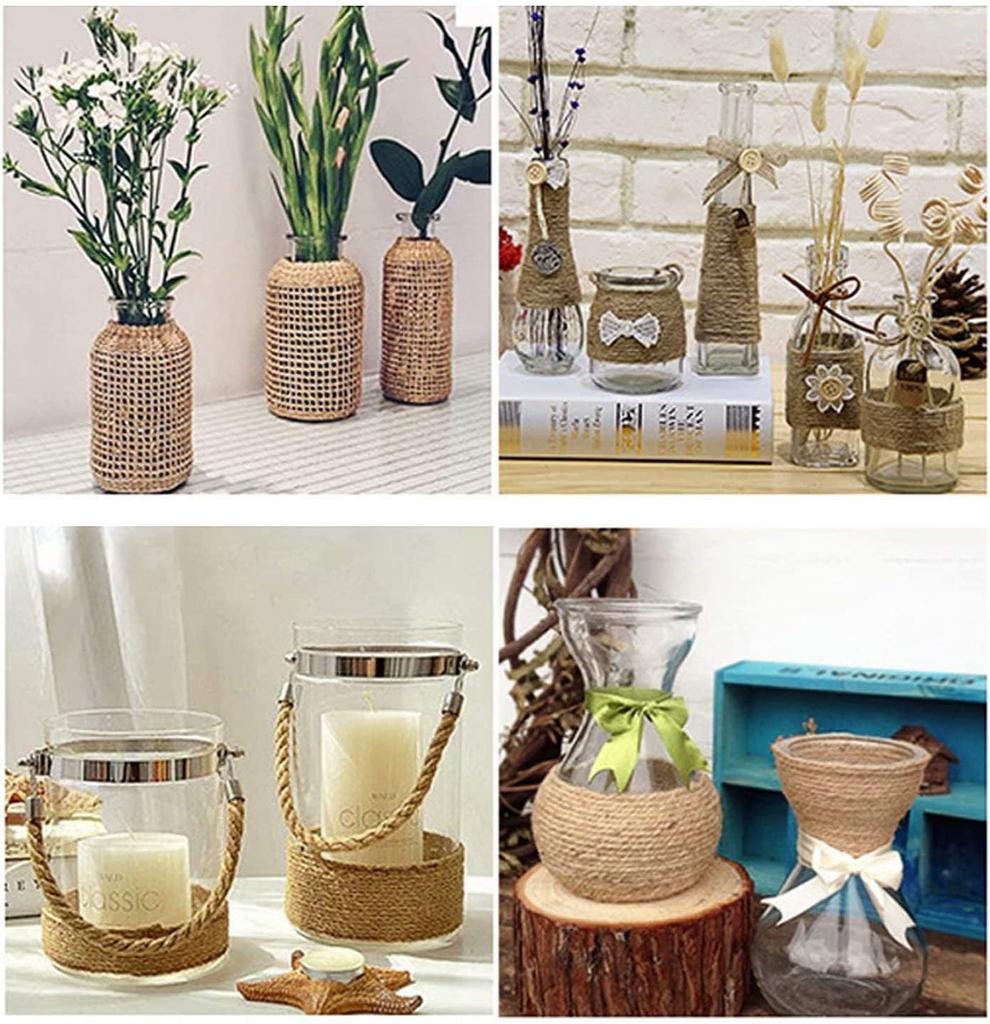 2 mm Juteseil, natürliche dicke Gartenschnur für Pflanzenunterstützung, Bündelung, Basteln, Verpacken, Spitzenprojekte