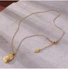 18k Gold & Titanium Steel Pearl Necklace - European & American Geometric Design, Light Luxury, Non-Fading.