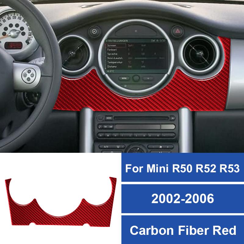 For MINI Cooper 2002-2006 For R50 R53 Accessories Real Carbon Fiber Car Interior Dashboard Gear AC CD Panel Cover Trim Sticker