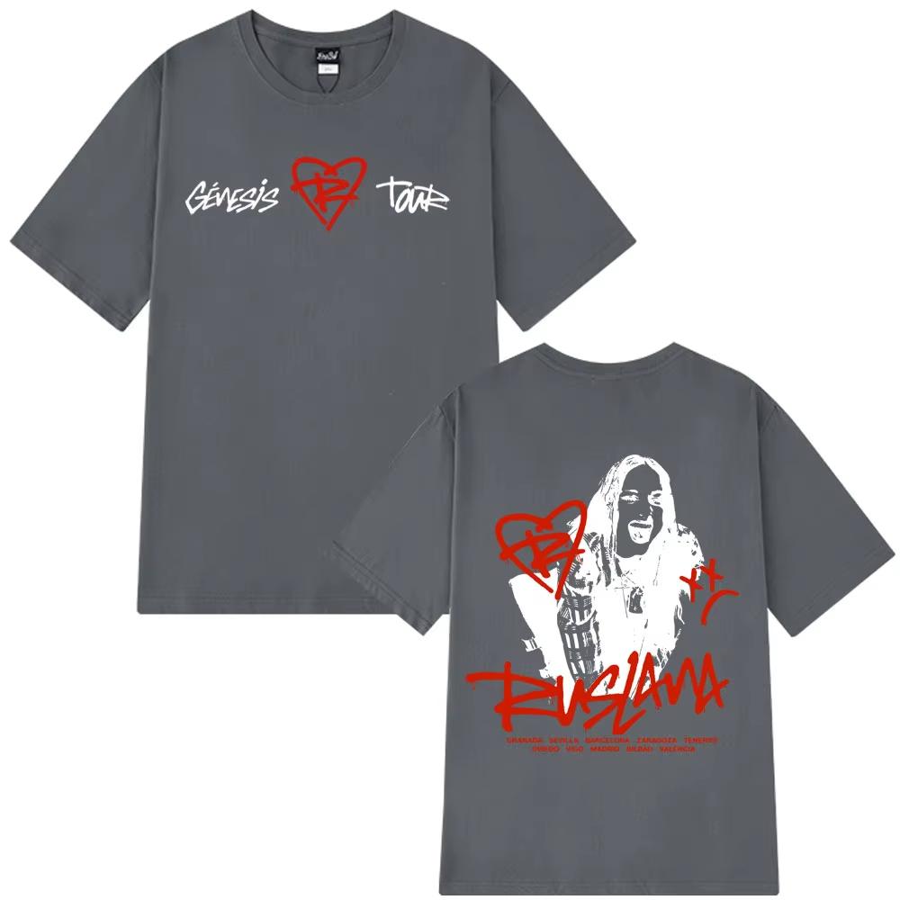 Singer Ruslana Merch Double-sided Print T Shirts Men Women Fashion O-neck Short Sleeve Tees Short-sleeved T-shirt